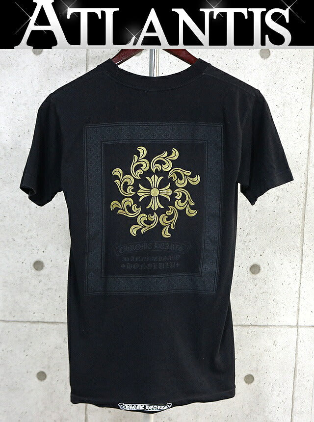 CHROME HEARTS Old Vintage Honolulu T-Shirt Black/Gold Size S