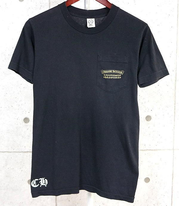 CHROME HEARTS Old Vintage Honolulu T-Shirt Black/Gold Size S
