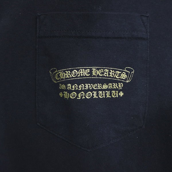 CHROME HEARTS Old Vintage Honolulu T-Shirt Black/Gold Size S