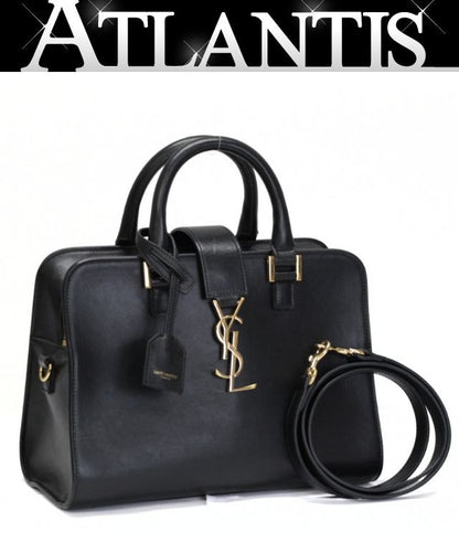 SAINT LAURENT PARIS Baby Cabas Calf Bag Black Size ONE SIZE