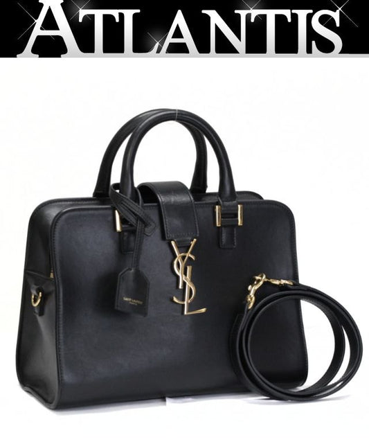 SAINT LAURENT PARIS Baby Cabas Calf Bag Black Size ONE SIZE