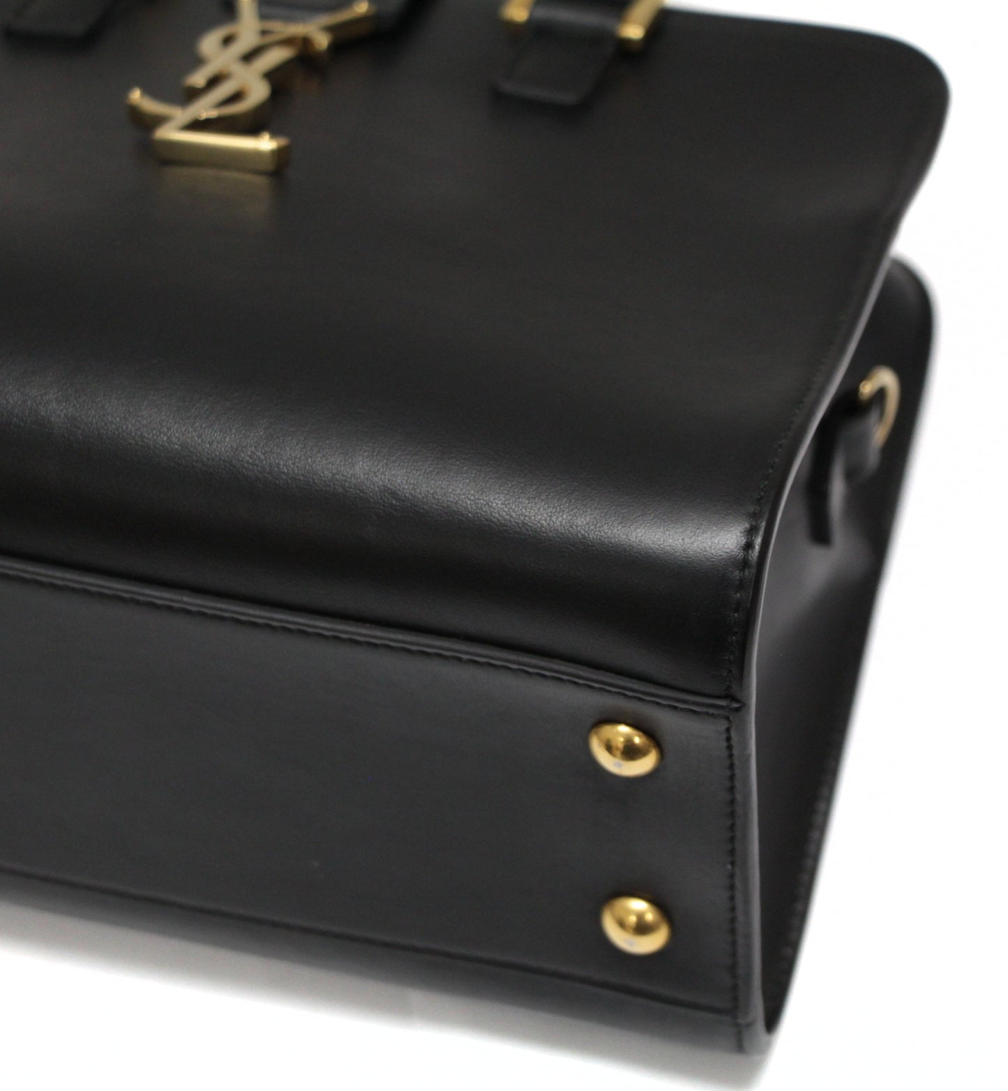 SAINT LAURENT PARIS Baby Cabas Calf Bag Black Size ONE SIZE