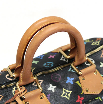 Louis Vuitton Speedy 30 Monogram Handbag Black Size ONE SIZE
