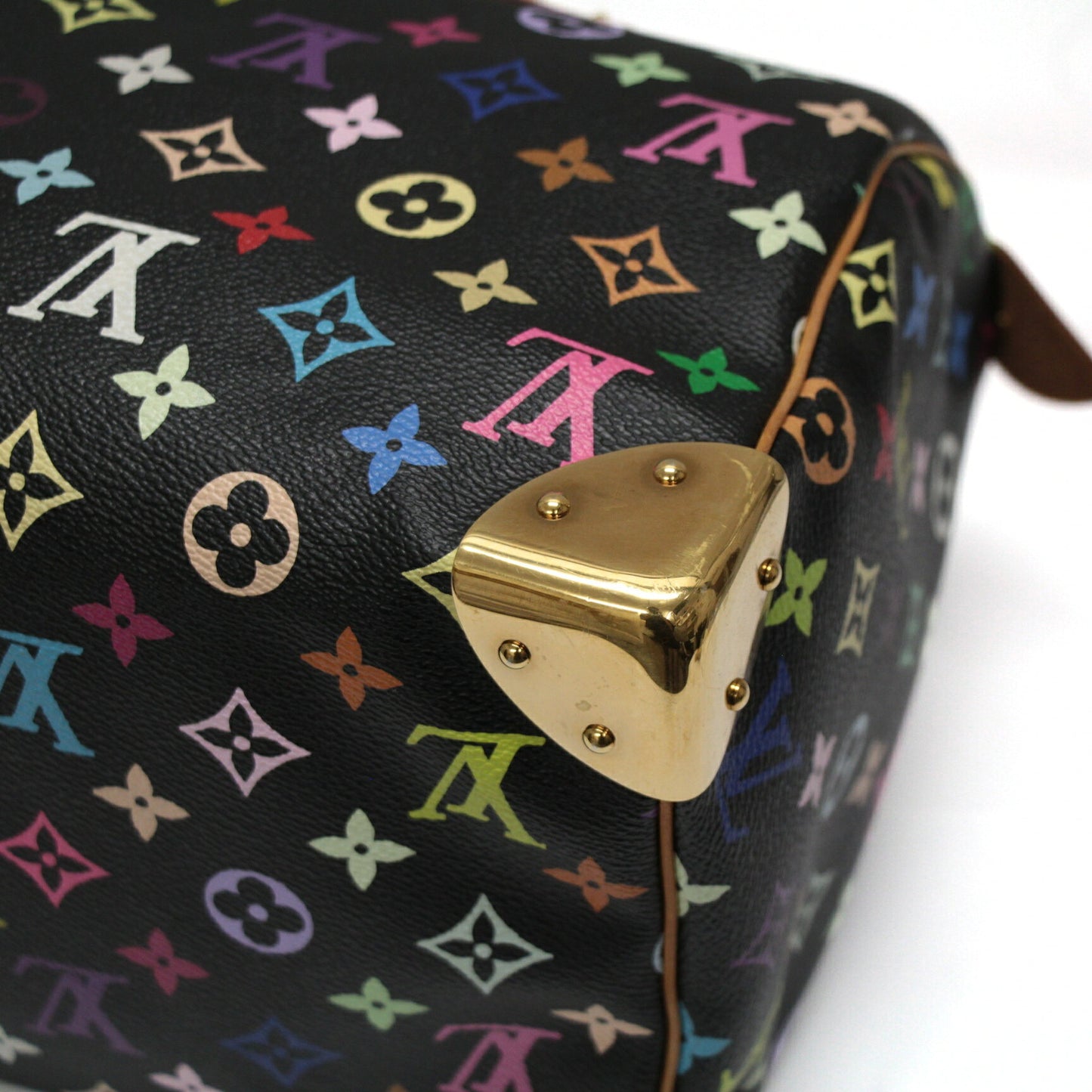 Louis Vuitton Speedy 30 Monogram Handbag Black Size ONE SIZE