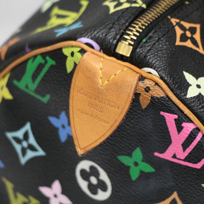 Louis Vuitton Speedy 30 Monogram Handbag Black Size ONE SIZE