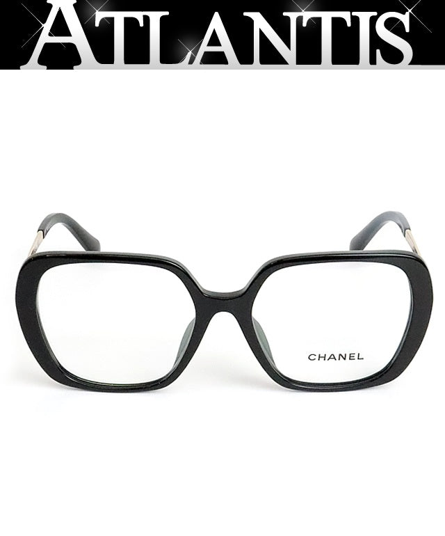 CHANEL CC Mark Heart Square Eyewear Black Gold Size ONE SIZE