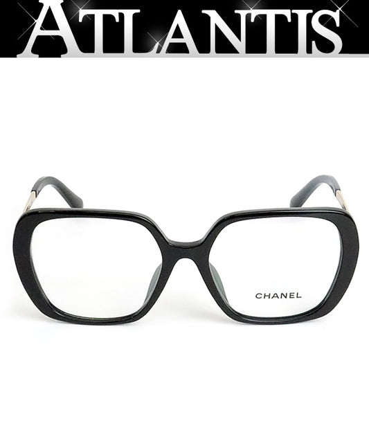 CHANEL CC Mark Heart Square Eyewear Black Gold Size ONE SIZE
