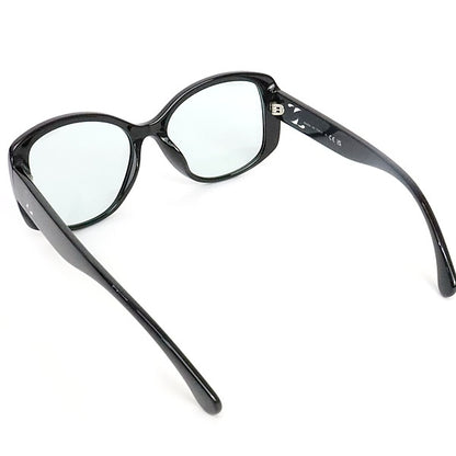 CHANEL Clear Coco Mark Sunglasses Black Plastic Size 53