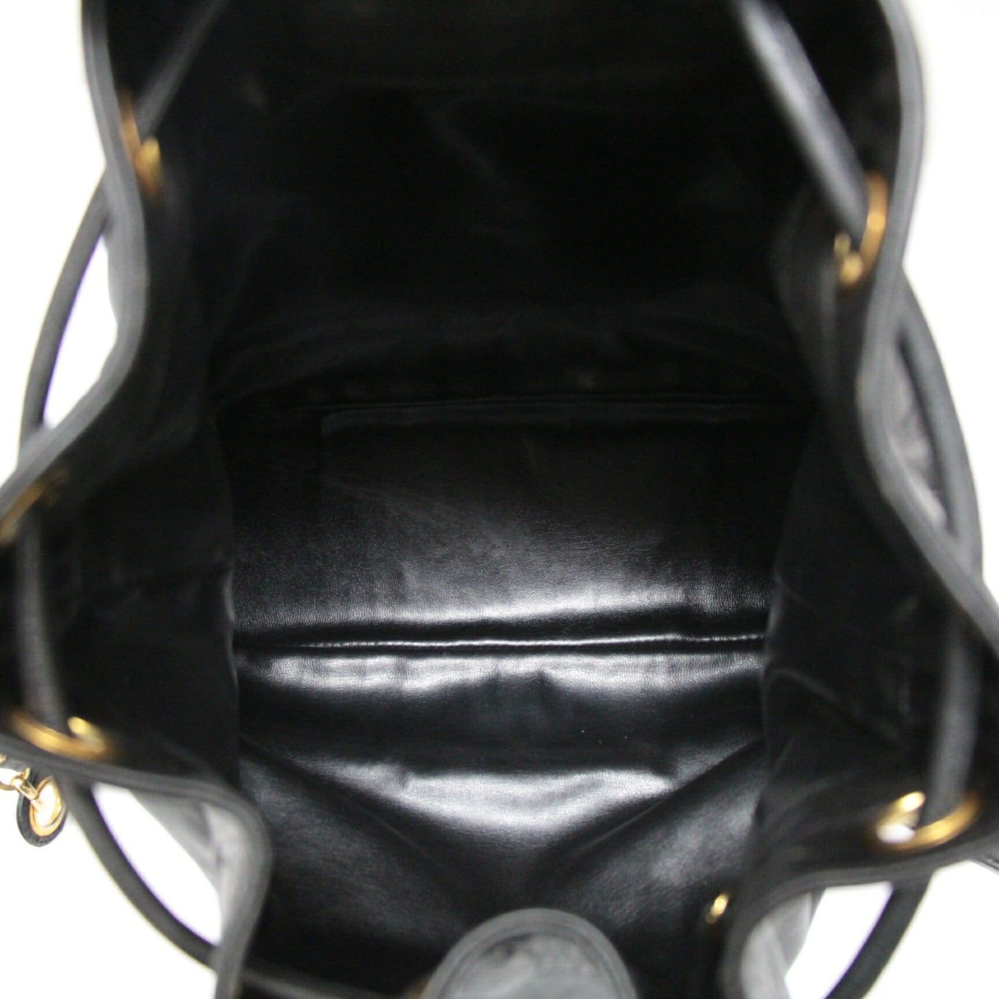 CHANEL Triple Coco Drawstring Lambskin Black Shoulder Bag Size ONE SIZE