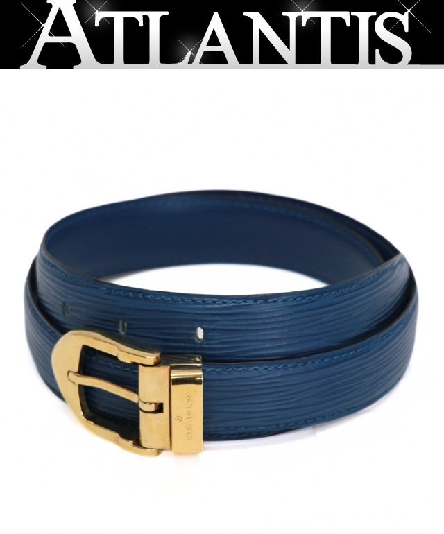 LOUIS VUITTON Ceinture Classic Epi Blue Belt Size ONE SIZE