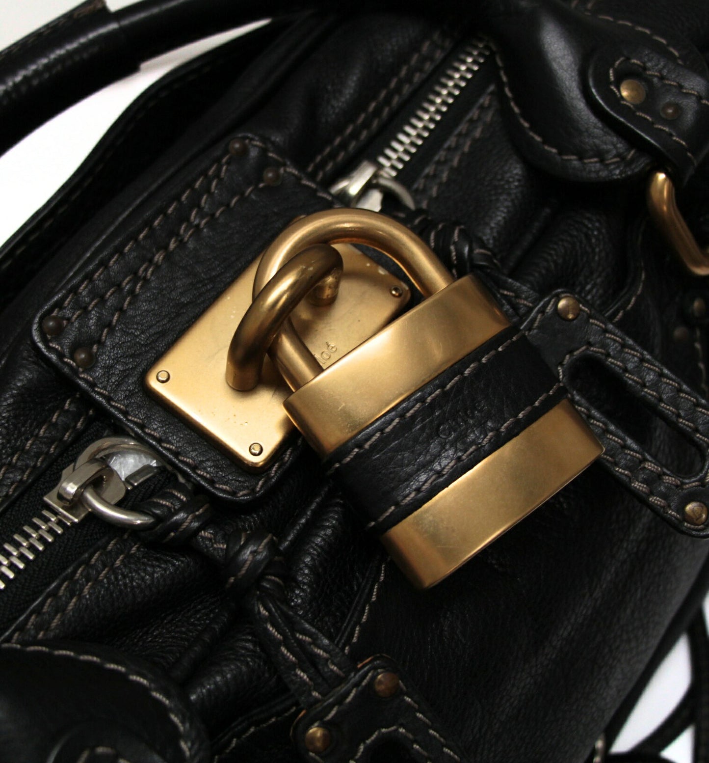 Chloe Paddington Large Leather Handbag Black Size ONE SIZE