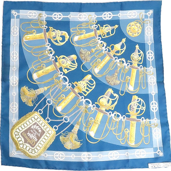 HERMES Carre 45 Cliqueti Sword Silk Scarf Size ONE SIZE