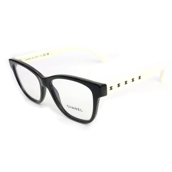 CHANEL Coco Mark Bicolor Sunglasses Black White Size 53