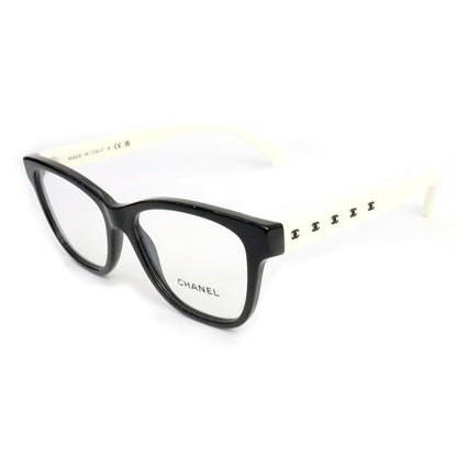 CHANEL Coco Mark Bicolor Sunglasses Black White Size 53