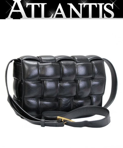 BOTTEGA VENETA Intrecciato Leather Black Shoulder Bag Size ONE SIZE