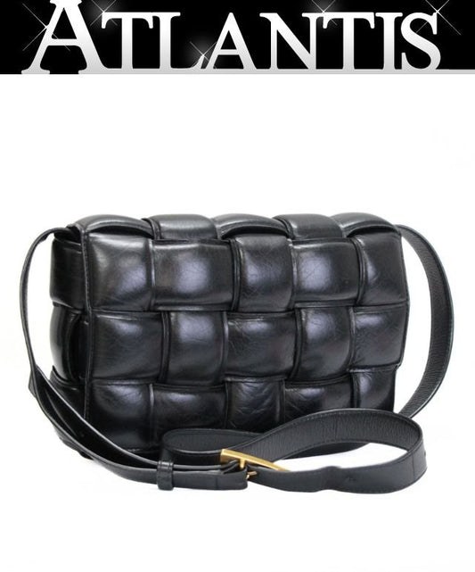 BOTTEGA VENETA Intrecciato Leather Black Shoulder Bag Size ONE SIZE