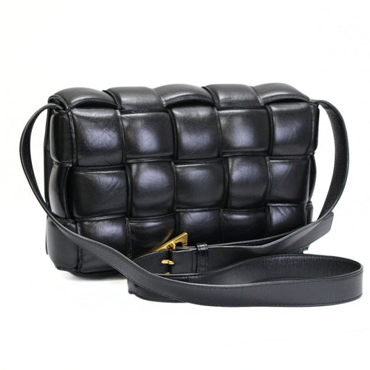 BOTTEGA VENETA Intrecciato Leather Black Shoulder Bag Size ONE SIZE