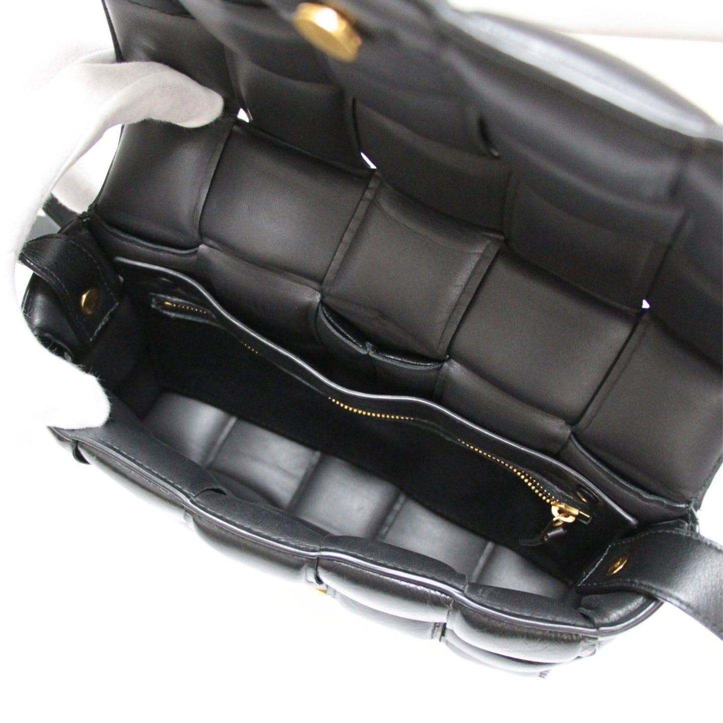 BOTTEGA VENETA Intrecciato Leather Black Shoulder Bag Size ONE SIZE