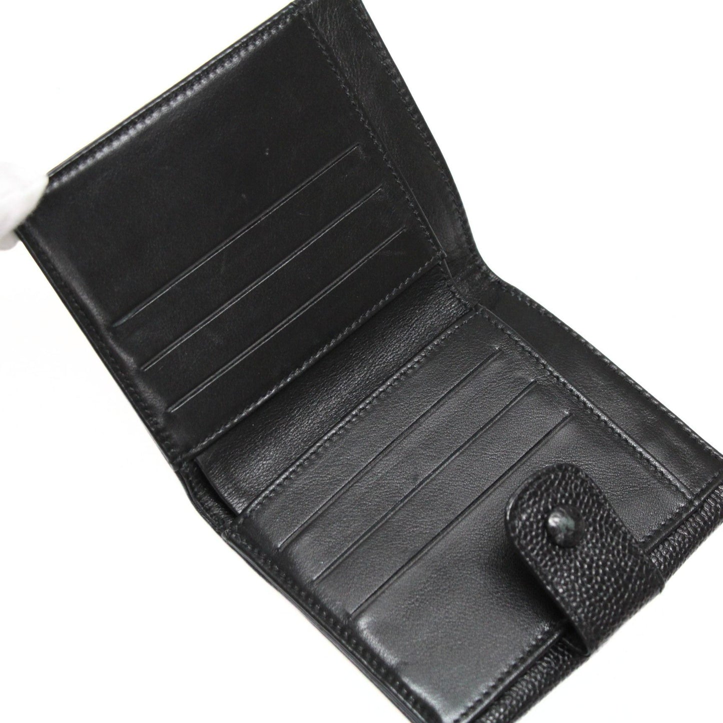CHANEL Big CC Caviar Trifold Wallet Black Size ONE SIZE