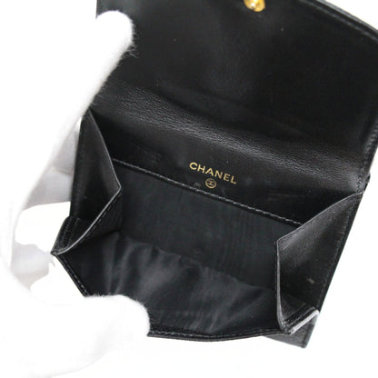 CHANEL Big CC Caviar Trifold Wallet Black Size ONE SIZE