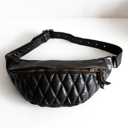 KADOYA HEAD FACTORY Leather waist bag Black