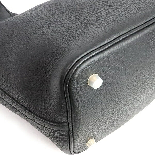 HERMES Picotin Lock MM Taurillon Handbag Black Size ONE SIZE