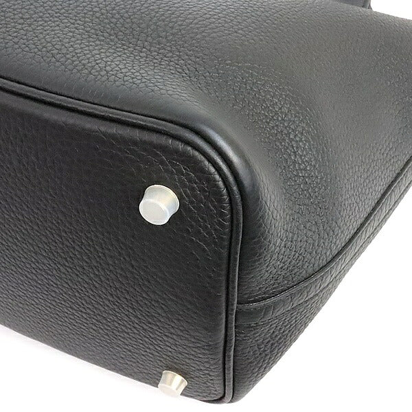 HERMES Picotin Lock MM Taurillon Handbag Black Size ONE SIZE