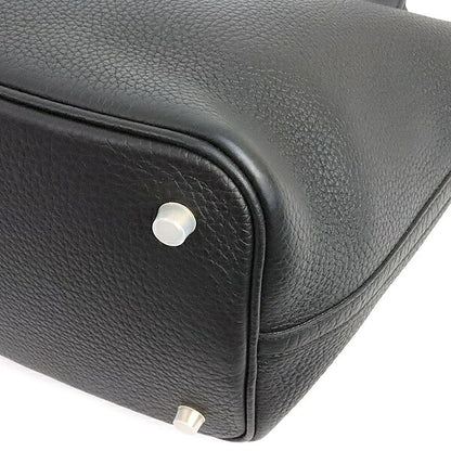 HERMES Picotin Lock MM Taurillon Handbag Black Size ONE SIZE