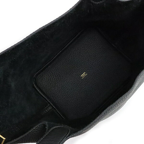 HERMES Picotin Lock MM Taurillon Handbag Black Size ONE SIZE