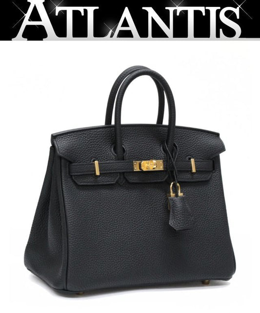 HERMES Birkin 25 Togo Black G HW Handbag Size ONE SIZE