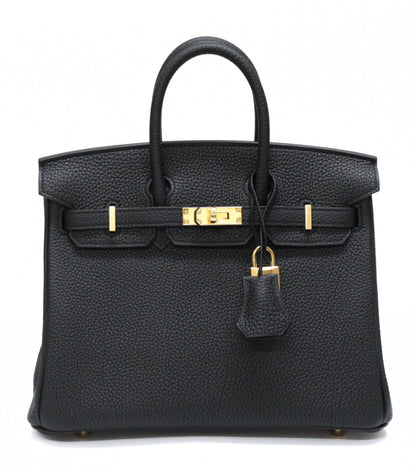 HERMES Birkin 25 Togo Black G HW Handbag Size ONE SIZE