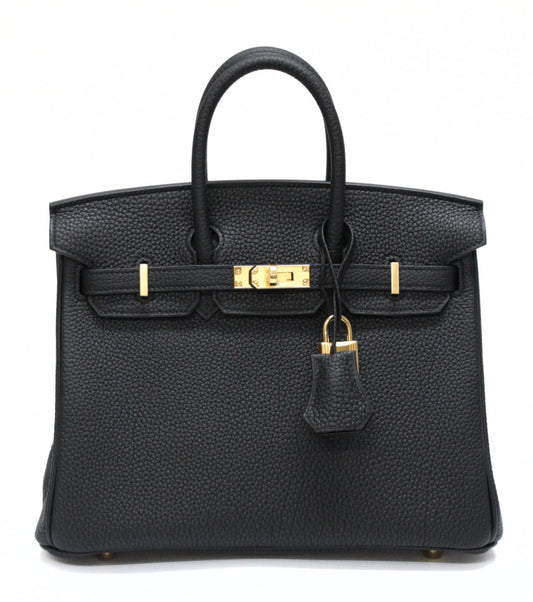 HERMES Birkin 25 Togo Black G HW Handbag Size ONE SIZE