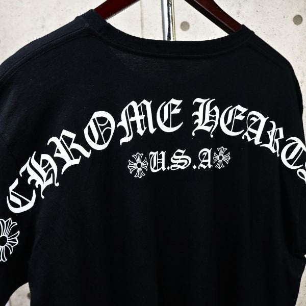 CHROME HEARTS Old English Arch Logo T-Shirt Black Size L