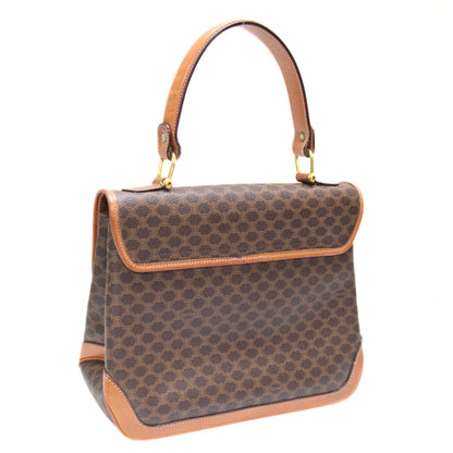 CELINE Vintage Macadam PVC Leather Bag Brown Size ONE SIZE