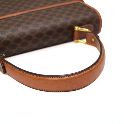 CELINE Vintage Macadam PVC Leather Bag Brown Size ONE SIZE