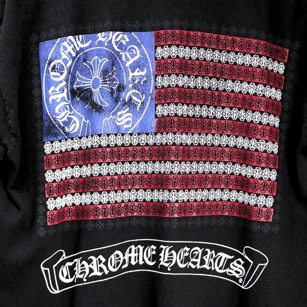 CHROME HEARTS American Flag Vine Dagger T-Shirt Black Size M