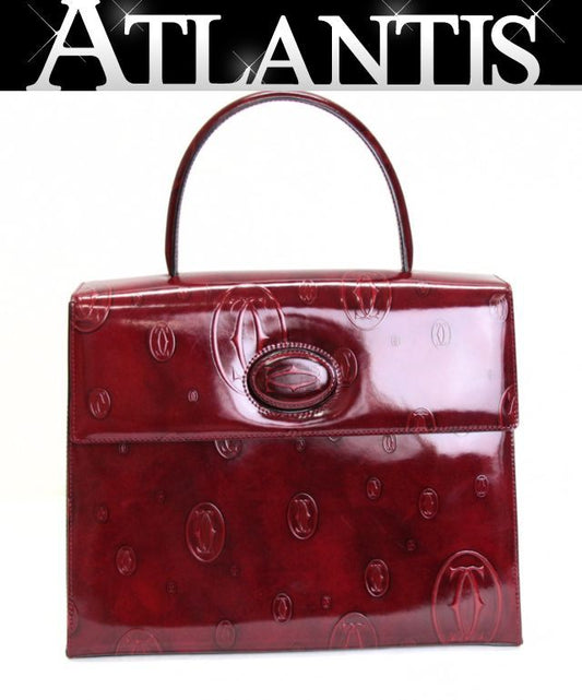Cartier Happy Birthday Leather Handbag Red Size ONE SIZE