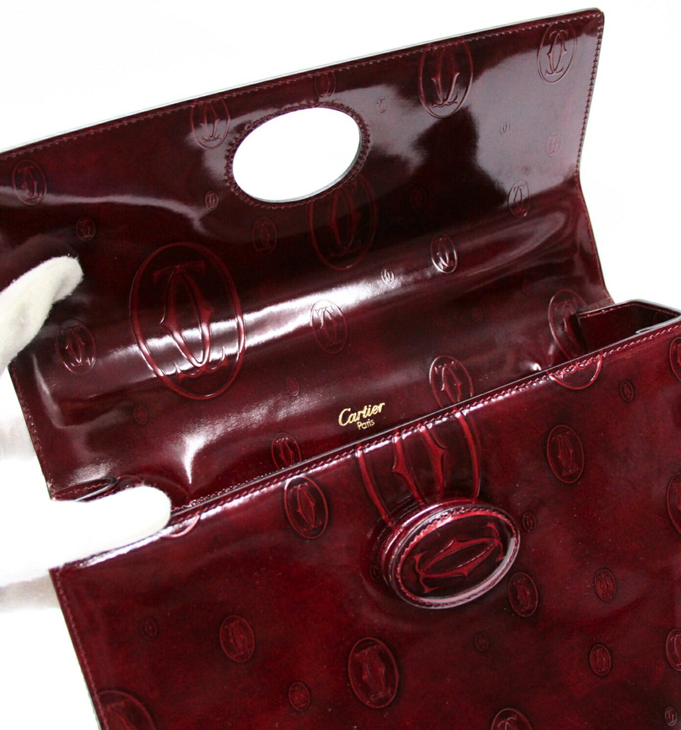 Cartier Happy Birthday Leather Handbag Red Size ONE SIZE