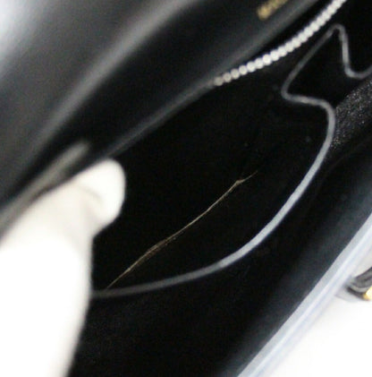 CELINE Vintage Triomphe Leather Bag Black Size ONE SIZE