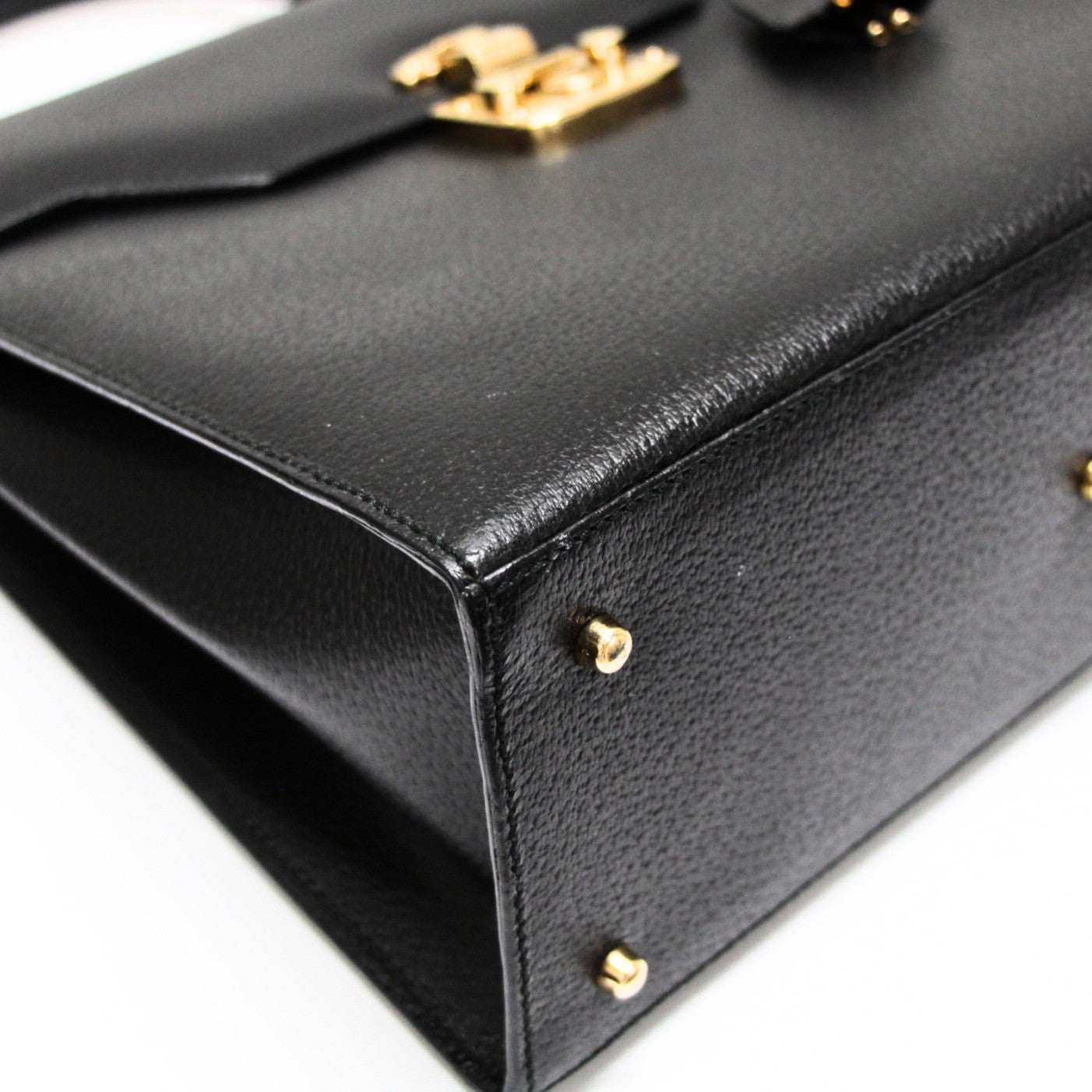 GUCCI Black Leather Lady Lock 2-WAY Bag Size ONE SIZE