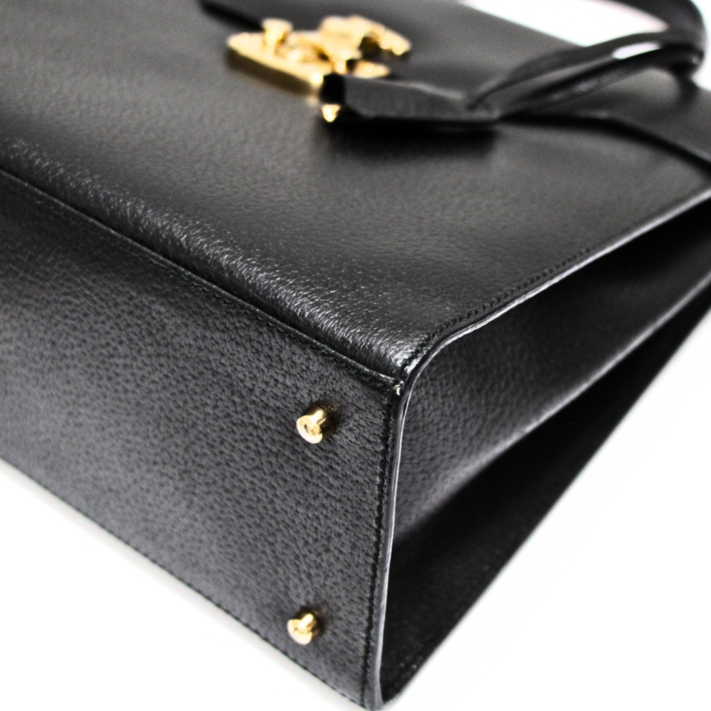 GUCCI Black Leather Lady Lock 2-WAY Bag Size ONE SIZE