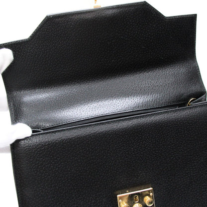GUCCI Black Leather Lady Lock 2-WAY Bag Size ONE SIZE