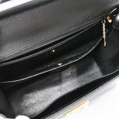 GUCCI Black Leather Lady Lock 2-WAY Bag Size ONE SIZE