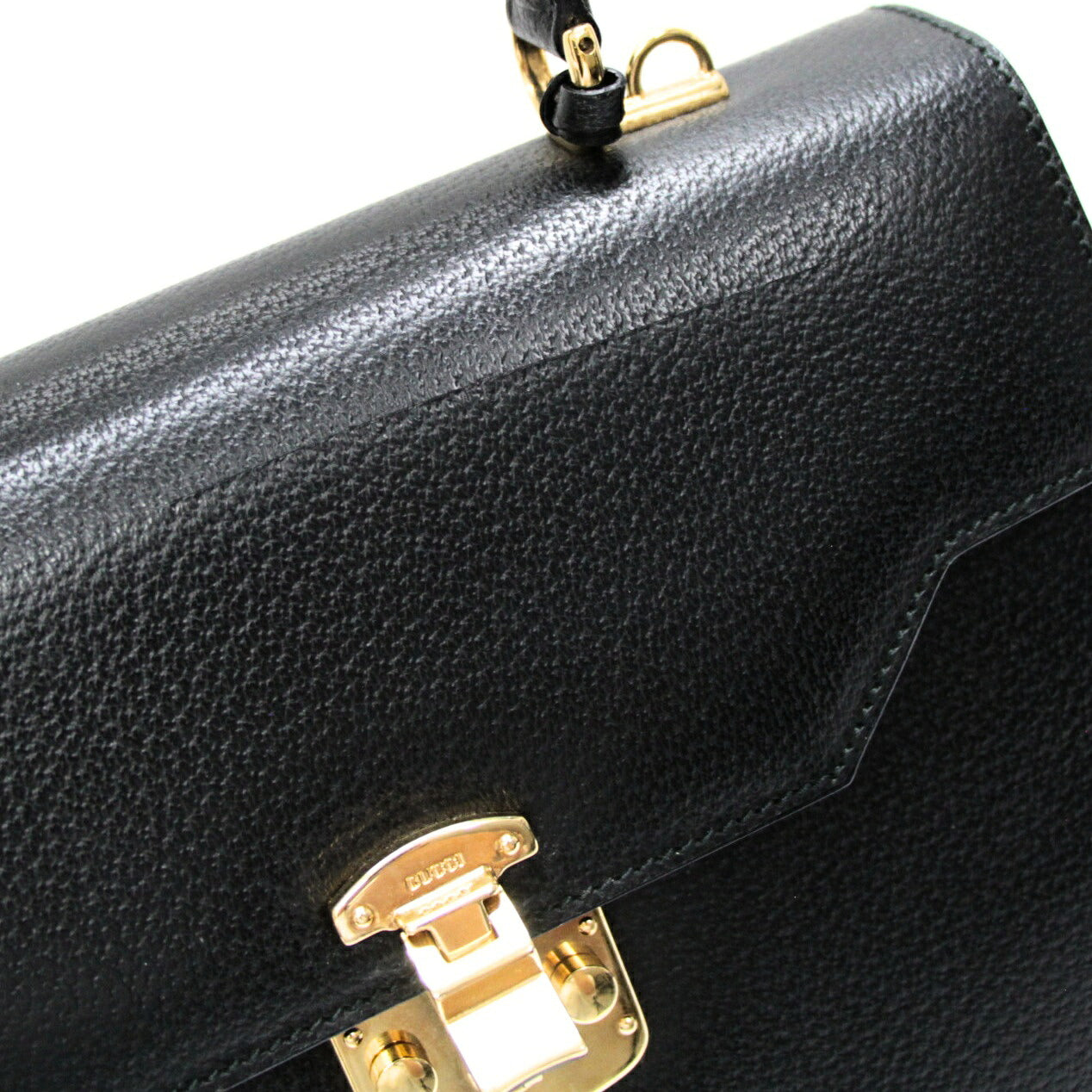 GUCCI Black Leather Lady Lock 2-WAY Bag Size ONE SIZE