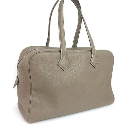 HERMES Victoria 35 Taurillon Bag Etoupe Size ONE SIZE