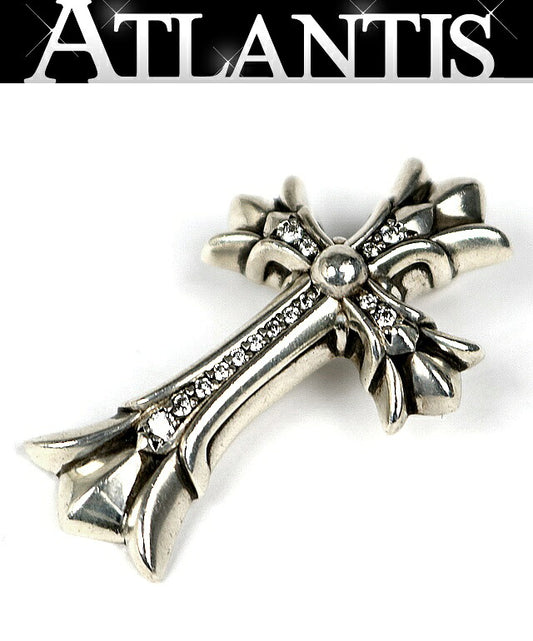 CHROME HEARTS Double CH Cross Pendant Silver Size ONE SIZE