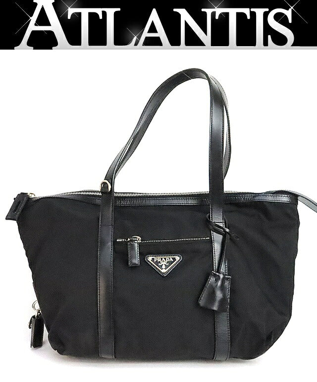 PRADA Triangle Logo Nylon Leather Bag BR3249 Size ONE SIZE