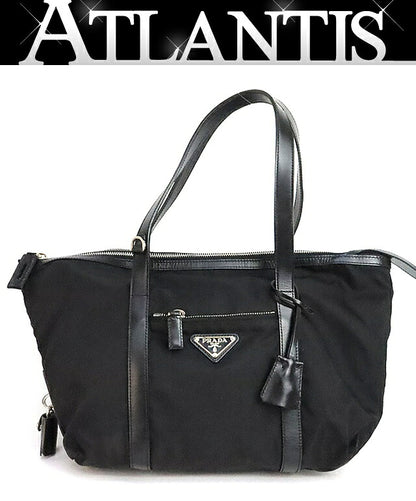 PRADA Triangle Logo Nylon Leather Bag BR3249 Size ONE SIZE