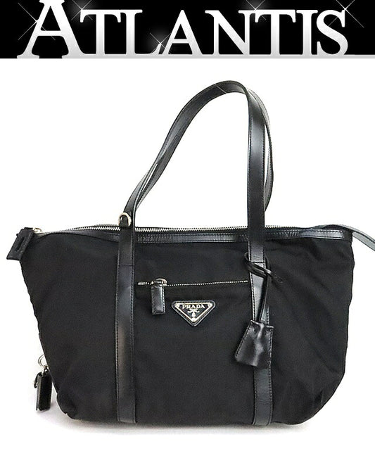 PRADA Triangle Logo Nylon Leather Bag BR3249
