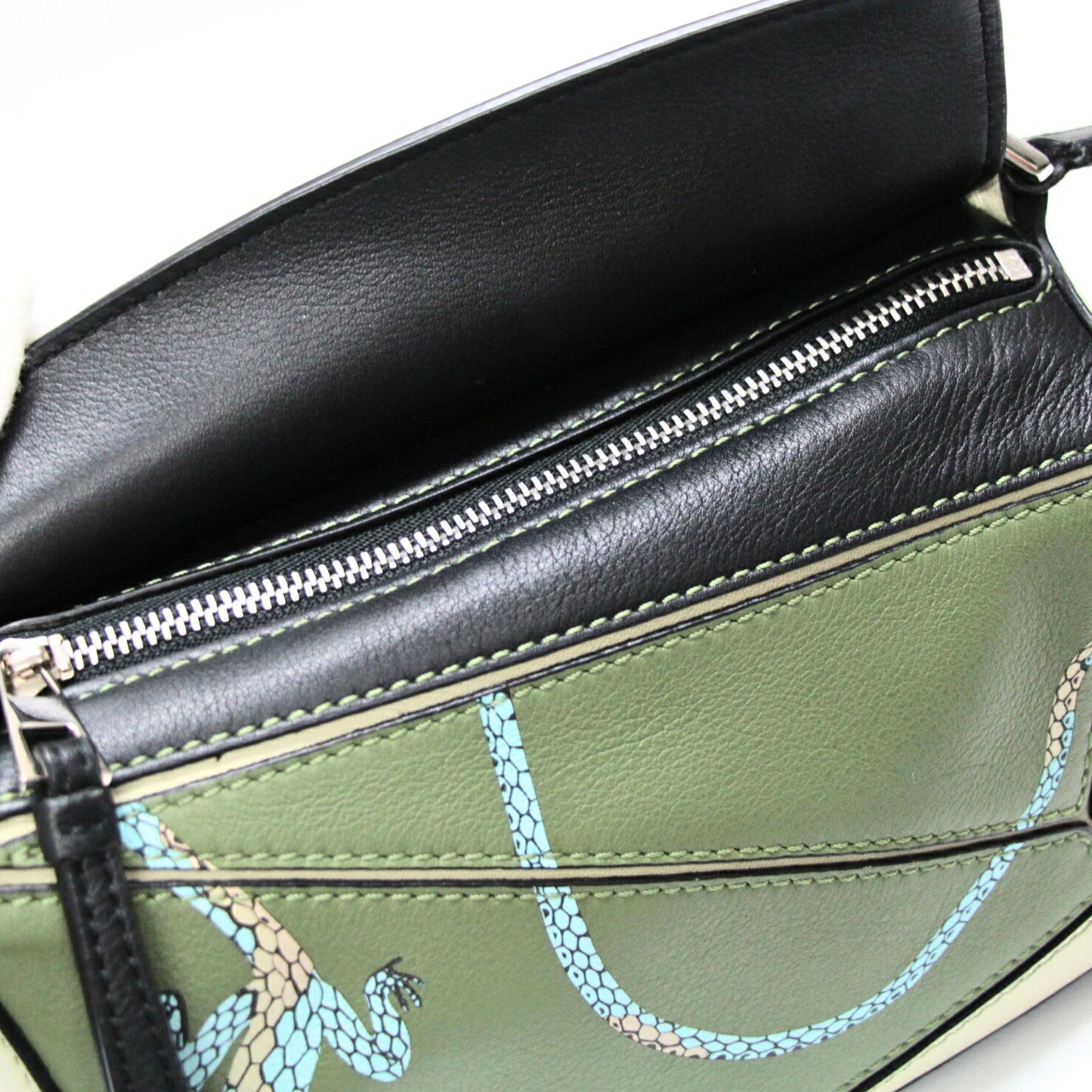 LOEWE Paula's Ibiza Mini Puzzle Bag Green Size ONE SIZE
